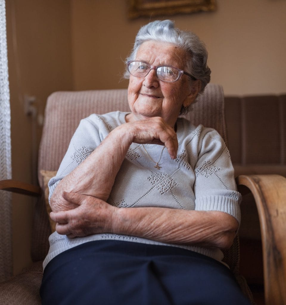Happy senior woman resting