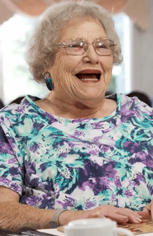 female resident laughing